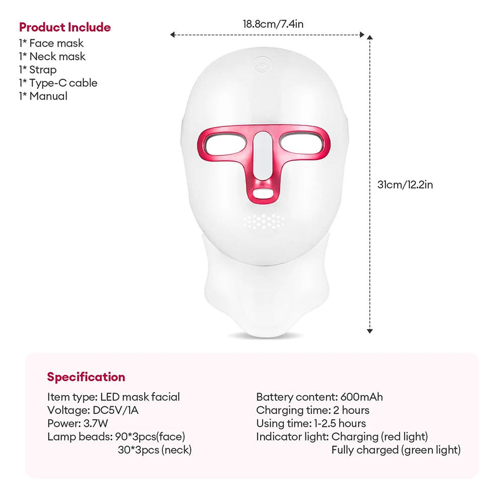 Tu Spa Facial en Casa · Mascarilla LED 7 Colores